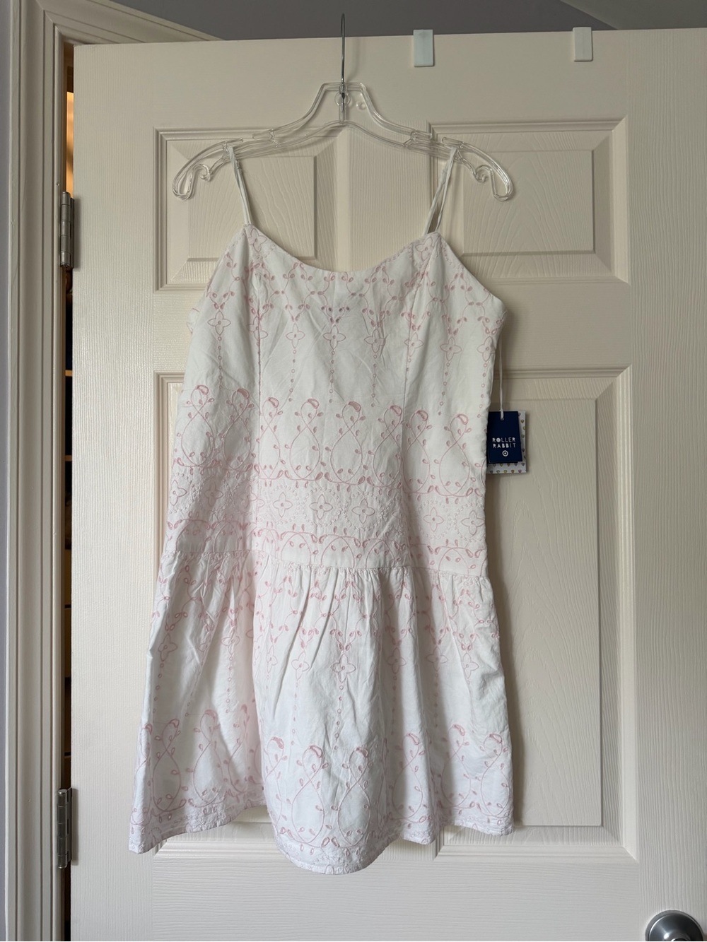 NWT Roller Rabbit x Target White Mini Dress with Pink Embroidery